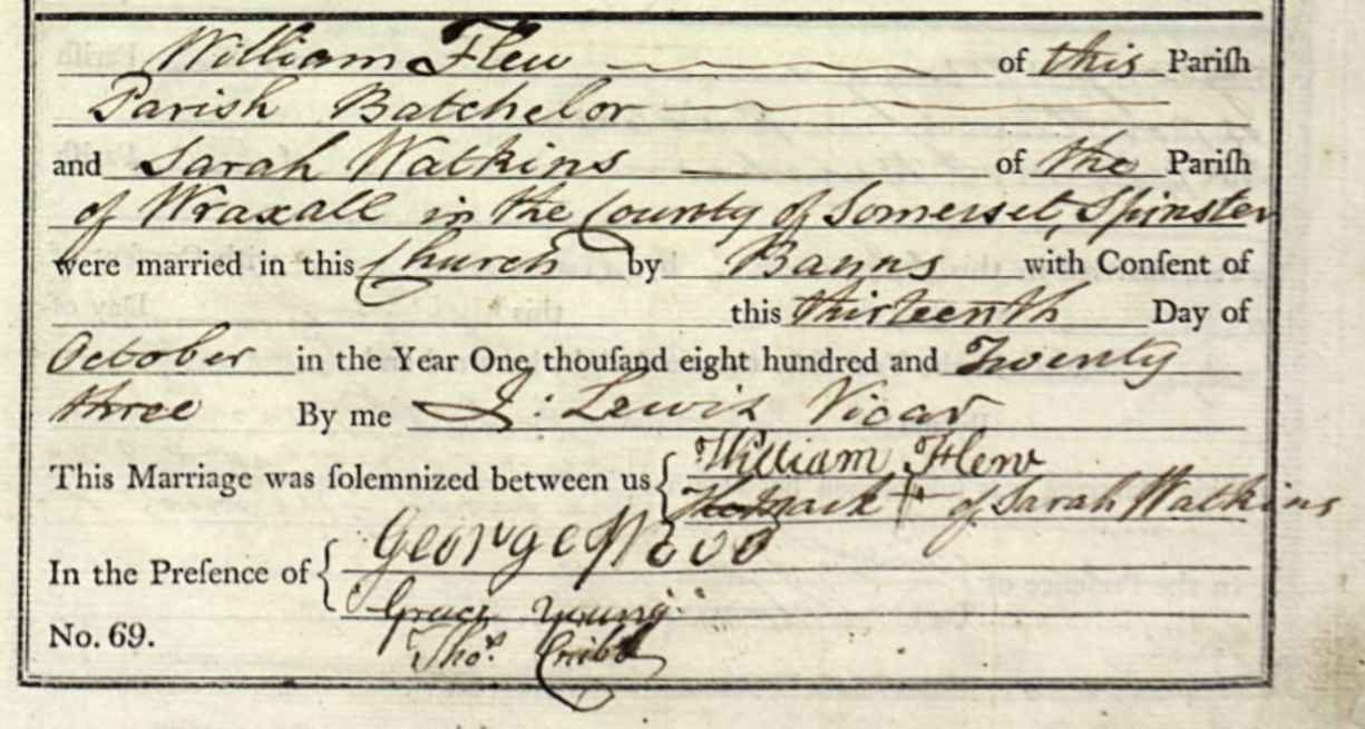 William's & Sarah's Marriage Banns